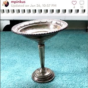 Silver pedestal candy dish